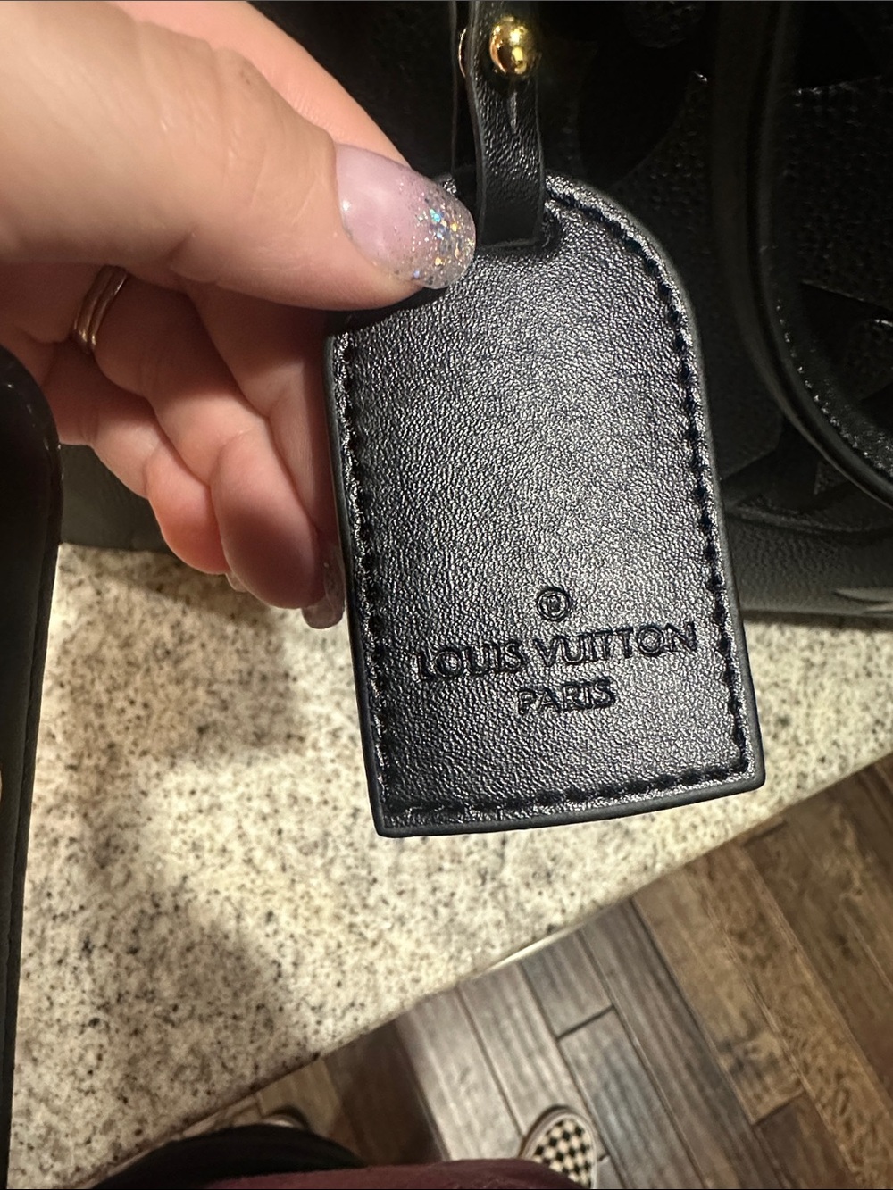 LV Black Go Tote with Gold Hardware & H Navy belt bundle (or better offer) - Picture 7 of 11